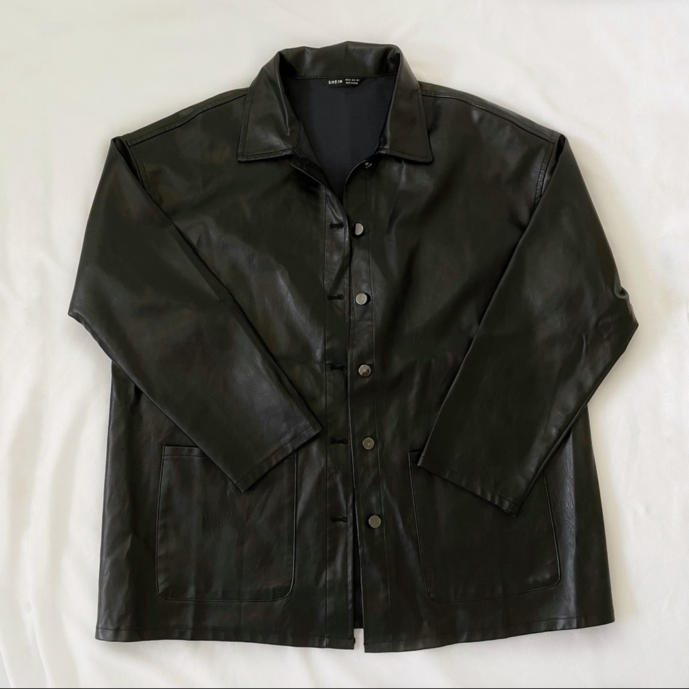 SHEIN black pleather jacket